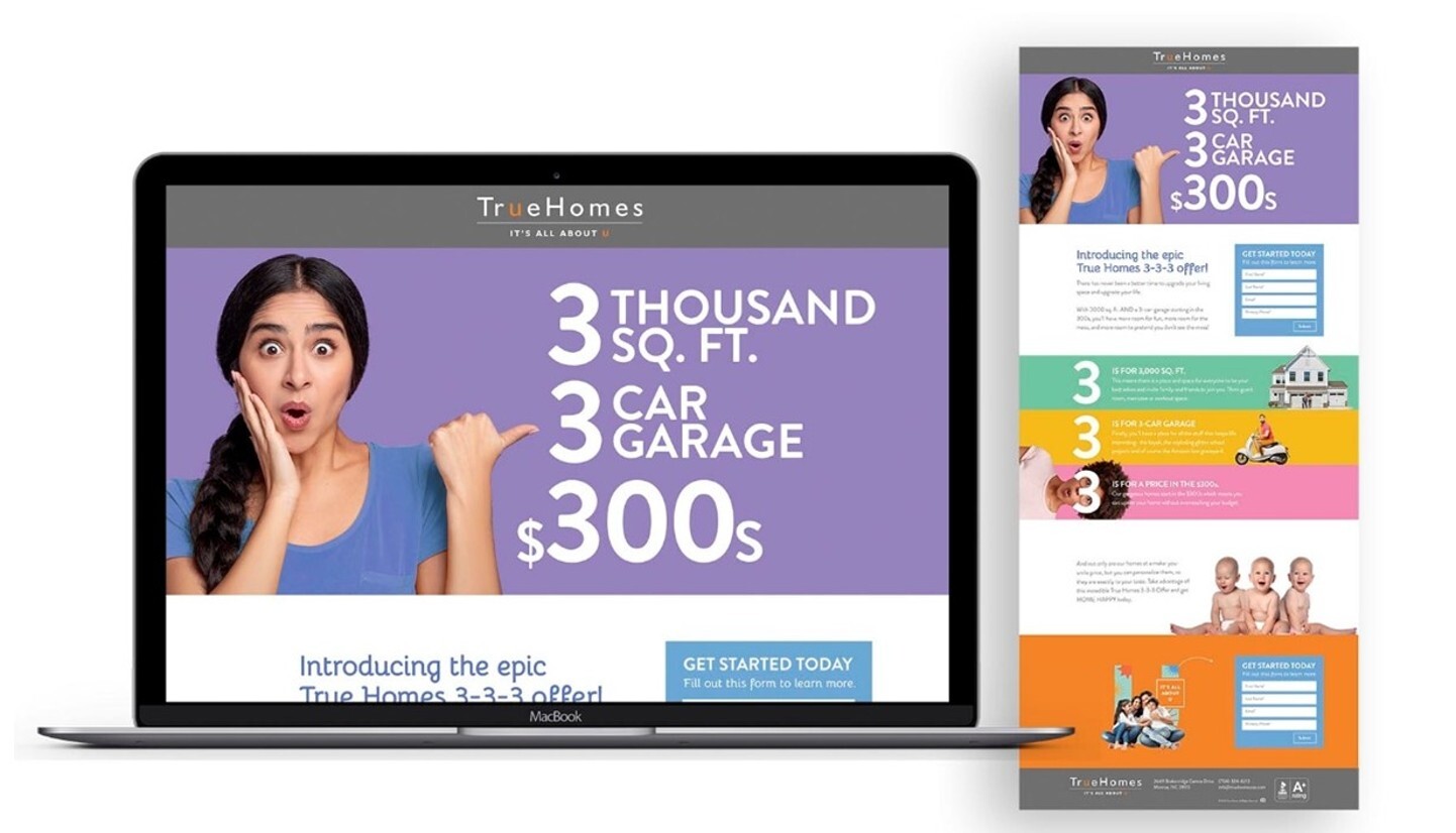 True Homes 3-3-3 Landing Page